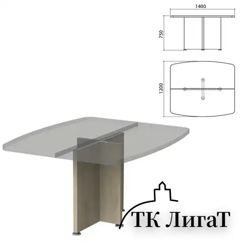 Каркас базы стола для переговоров "Приоритет" (1400х1200х750 мм), кронберг, К-912, К-912 кронберг