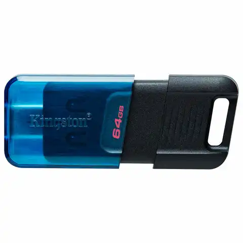 Флеш-диск 64 GB KINGSTON DataTraveler 80M, разъем Type-C 3.2, черный, DT80M/64GB