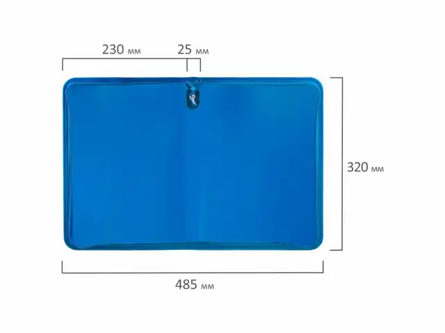 Папка для документов и тетрадей на молнии пластиковая BRAUBERG А4, 320х230 мм, синяя, 271715