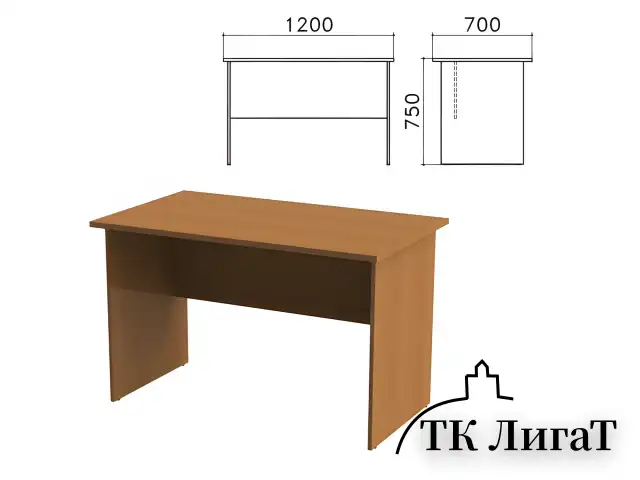 Стол письменный "Монолит", 1200х700х750 мм, цвет орех гварнери, СМ1.3