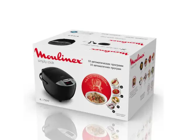 Мультиварка MOULINEX MK611832, 750 Вт, 4 л, 10 программ, таймер, функция Keep Warm, черный, 7211004519