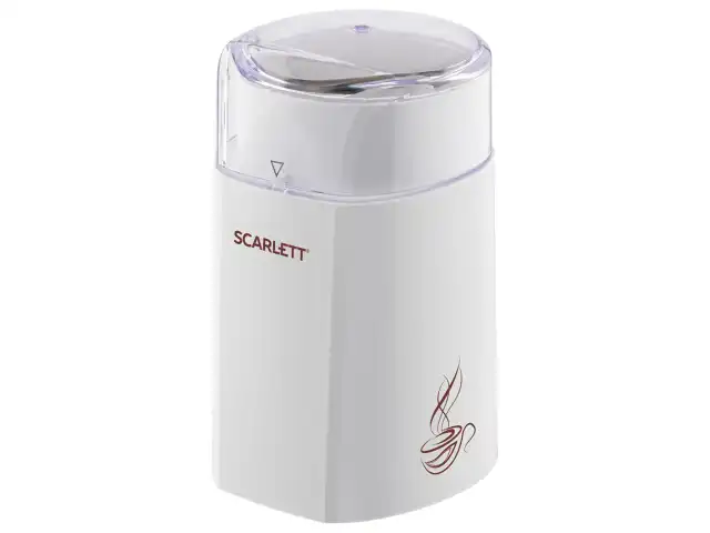 Кофемолка SCARLETT SC-CG44506, 160 Вт, объем 60 г, пластик, ножи из нержавеющей стали, белая с рисунком