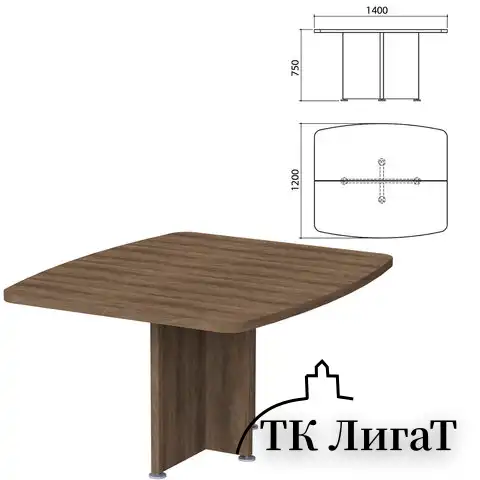 База стола для переговоров "Приоритет", 1400х1200х750 мм, лагос (КОМПЛЕКТ)