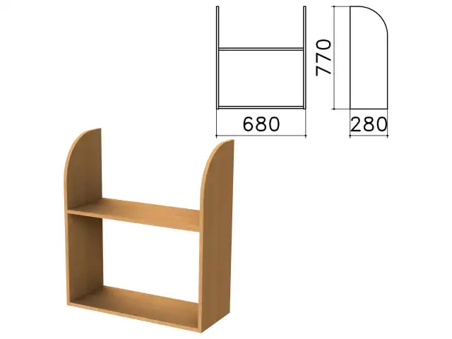 Полка навесная настенная "Монолит", 680х280х770 мм, цвет бук бавария, ПМ40.1