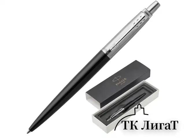 Ручка шариковая PARKER "Jotter Core Bond Street Black CT", корпус черный, хромированные детали, синяя, 1953184