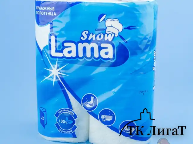 Бумажные полотенца Snow Lama 2сл., белые (2шт/12уп)