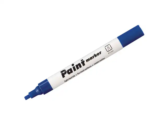 Маркер-краска лаковый (paint marker) СИНИЙ CENTROPEN, скошенный наконечник, 1-5 мм, 9100, 5 9100 9906