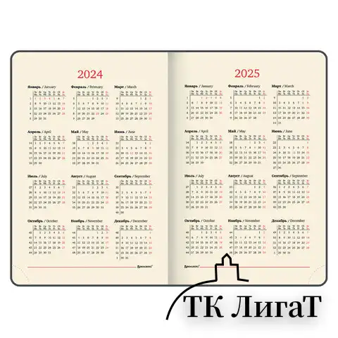 Ежедневник датированный 2024 А5 138x213 мм, BRAUBERG 