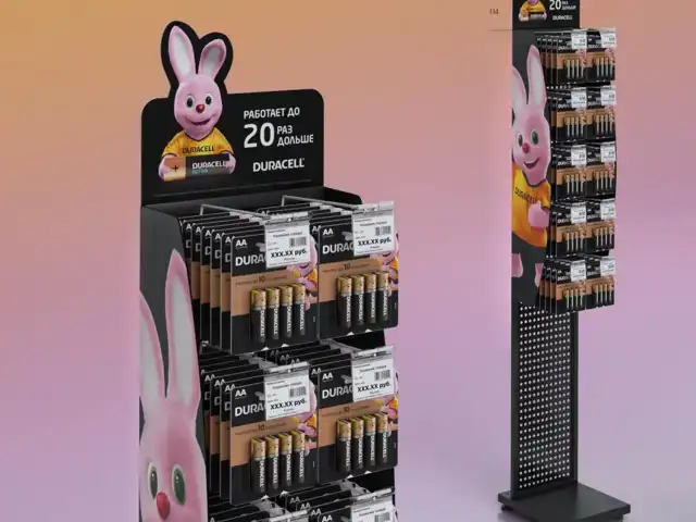 Стойка для размещения товара напольная DURACELL, 10 крючков, 80051190