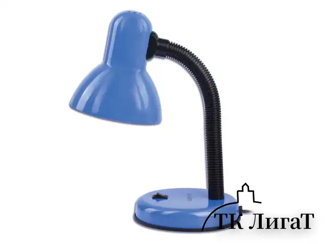 Настольная лампа-светильник SONNEN OU-203, на подставке, цоколь Е27, синий, 236677