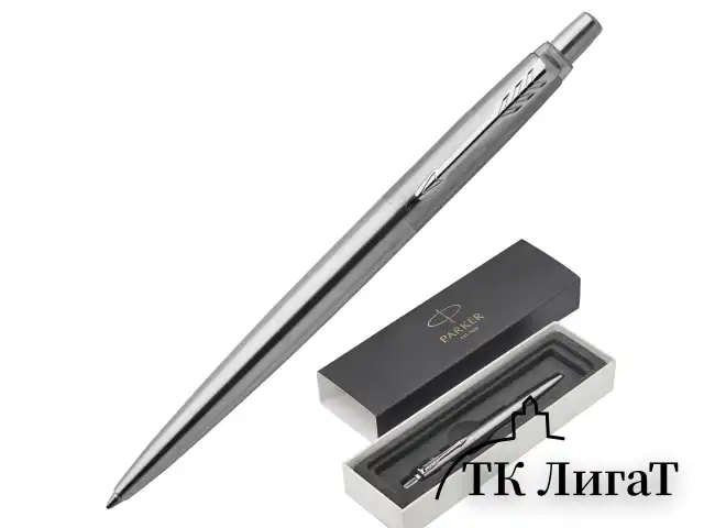 Ручка шариковая PARKER "Jotter Core Stainless Steel CT", корпус серебристый, хромированные детали, синяя, 1953170