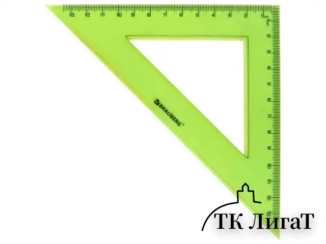Набор чертежный большой BRAUBERG "FRUITY" (линейка 30 см, 2 треугольника, транспортир), ассорти, пенал, 210772