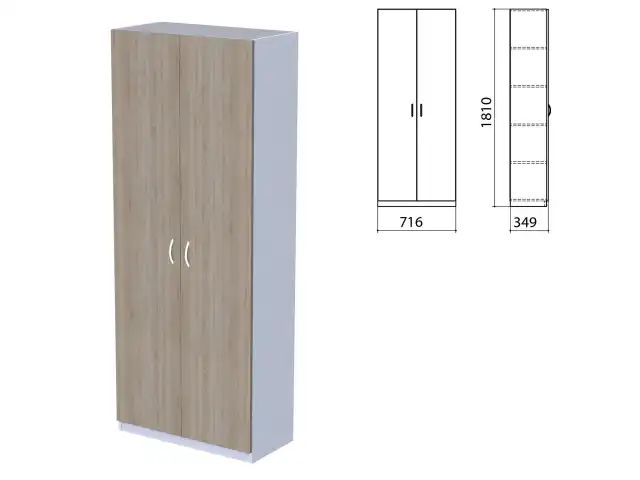 Шкаф закрытый "Бюджет", 716х349х1810 мм, дуб сонома (КОМПЛЕКТ)