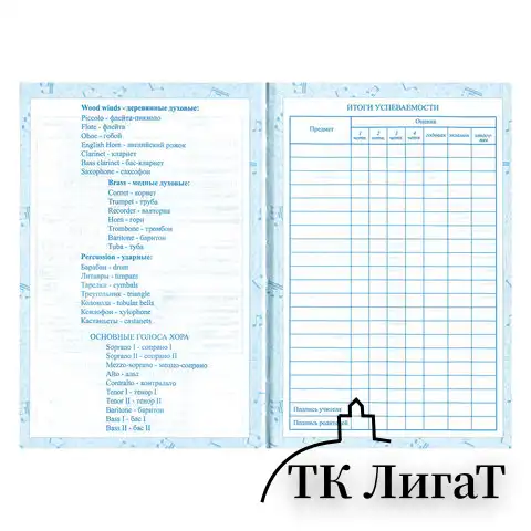 Дневник для музыкальной школы 140х210 мм, 48 л., твердый, BRAUBERG, справочный материал, 