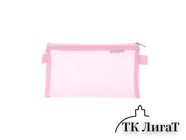 Пенал-конверт BRAUBERG, сетка, 22x10 см, розовый, 272238