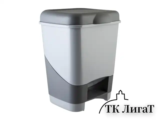 Ведро-контейнер 20 л с педалью, для мусора, 43х33х33 см, цвет серый/графит, 428-СЕРЫЙ, 434280165