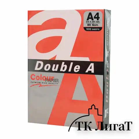 Бумага цветная DOUBLE A, А4, 80 г/м2, 500 л., интенсив, красная