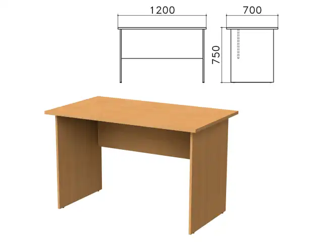 Стол письменный "Монолит", 1200х700х750 мм, цвет бук бавария, СМ1.1