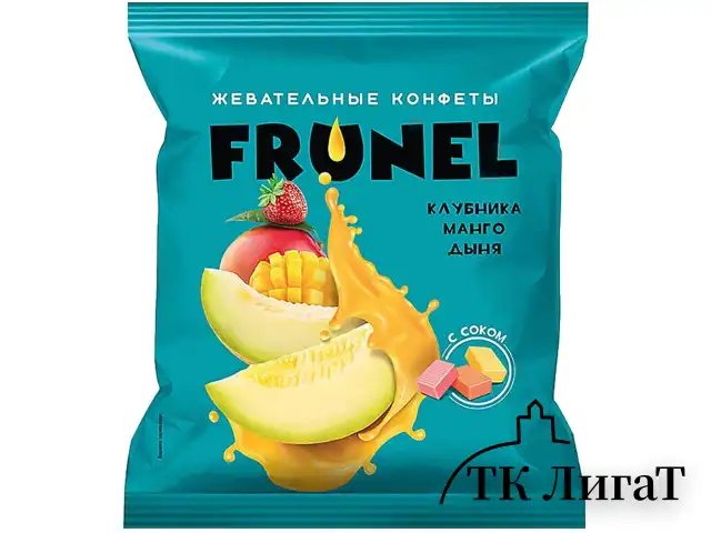 Конфеты жевательные FRUNEL со вкусом клубники, манго и дыни, 500 г, пакет, РВК330