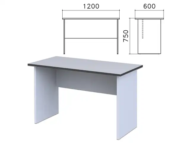 Стол письменный "Монолит", 1200х600х750 мм, цвет серый, СМ21.11