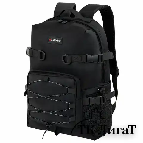 Рюкзак HEIKKI CHALLENGE (ХЕЙКИ) универсальный, карман для ноутбука, Flex, черный, 45х32х17 см, 272579