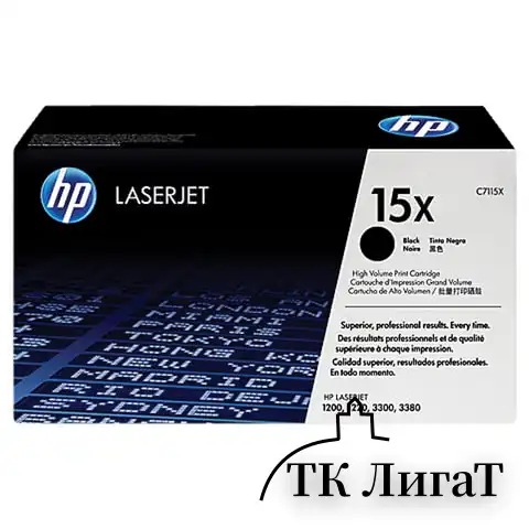 Картридж лазерный HP (C7115X) LaserJet 1200/3300/3380, №15X, оригинальный, ресурс 3500 страниц