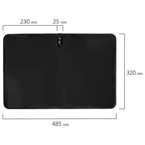 Папка для документов и тетрадей на молнии пластиковая BRAUBERG А4, 320х230 мм, черная, 271714