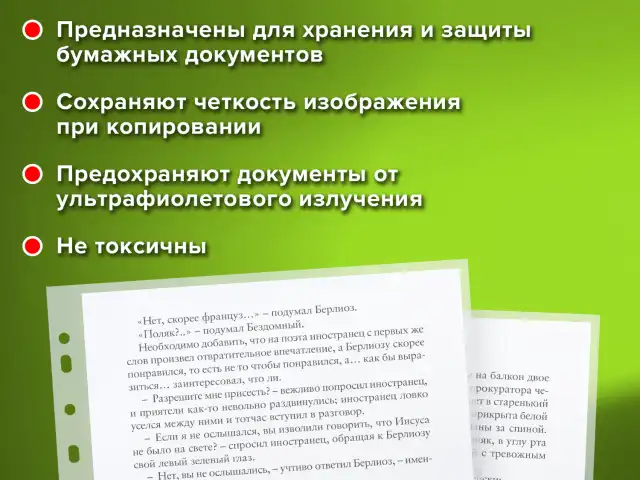 Папки-файлы перфорированные ЭКОНОМ, А4, STAFF, комплект 100 шт., матовые, 25 мкм, 226828