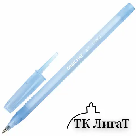 Ручка шариковая ОФИСМАГ i-STICK, СИНЯЯ, пишущий узел 0,7 мм, линия письма 0,35 мм, 143227, BP228
