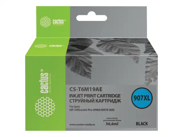 Картридж струйный CACTUS (CS-T6M19AE) для HP OfficeJet Pro 6950/6960/6970, черный