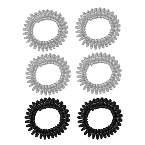 Резинки для волос НАБОР 6 шт, диаметр 3,5 см, пружинка, АССОРТИ, MONTE VITA 457058