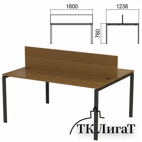 Стол письменный 2-МЕСТНЫЙ на металлокаркасе 