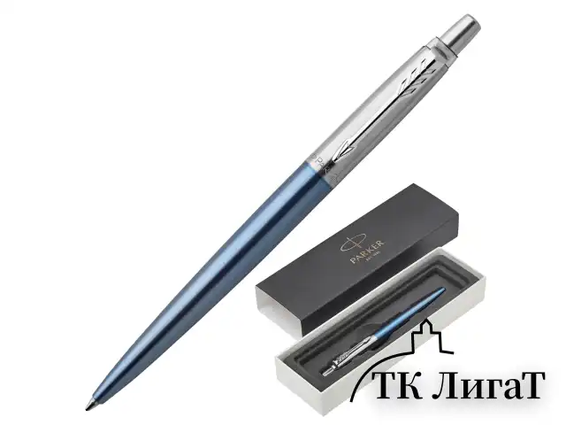 Ручка шариковая PARKER "Jotter Core Waterloo Blue CT", корпус голубой, хромированные детали, синяя, 1953191