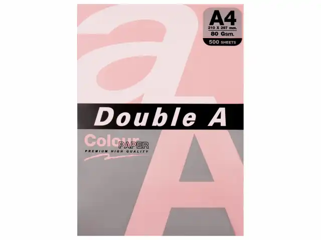 Бумага цветная DOUBLE A, А4, 80 г/м2, 500 л., пастель, розовый фламинго