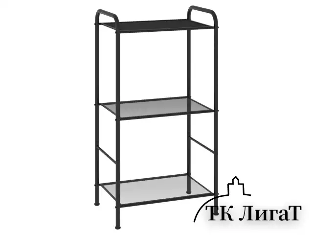 Стеллаж на металлокаркасе "Валенсия-13", 455х300х855 мм, 3 полки, черный, СТВ13 Ч