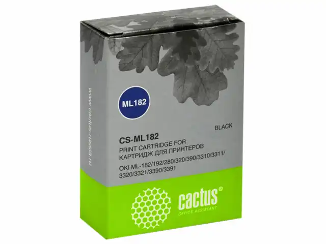 Картридж матричный CACTUS (CS-ML182) для Oki ML-182/192/280/320/390, черный