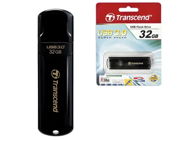 Флеш-диск 32 GB, TRANSCEND Jetflash 700, USB 3.0, черный, TS32GJF700