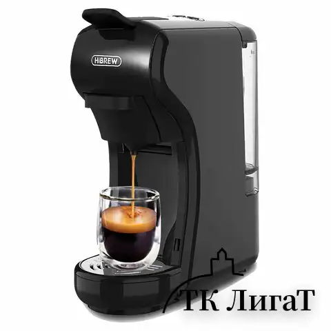 Кофемашина капсульная 4 в1 NESPRESSO/DOLCEGUSTO/чалды/молотый HIBREW H1A, 1450 Вт, объем 0,7 л, черная