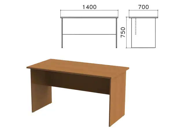 Стол письменный "Монолит", 1400х700х750 мм, цвет орех гварнери, СМ2.3