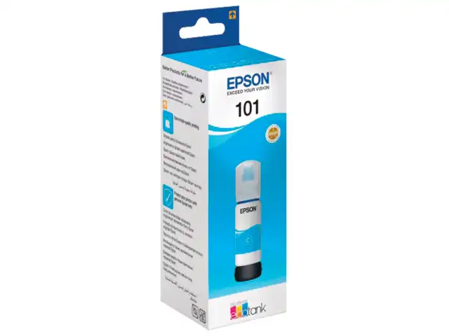 Чернила EPSON 101 (T03V24) для СНПЧ L4150/ L4160/ L6160/ L6170/ L6190, голубые, ОРИГИНАЛЬНЫЕ, C13T03V24A