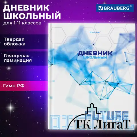 Дневник 1-11 класс 40 л., твердый, BRAUBERG, глянцевая ламинация, 