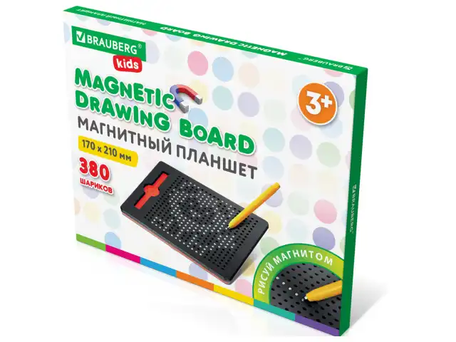 Магнитный планшет-доска MAGPAD MEDIUM для рисования 17х21 см, 380 шариков, BRAUBERG KIDS, 664921