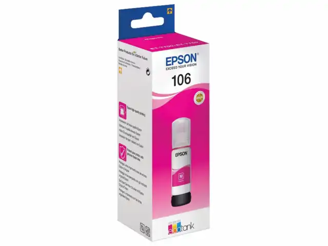 Чернила EPSON 106 (C13T00R340) для СНПЧ L7160/L7180, пурпурные, ОРИГИНАЛЬНЫЕ