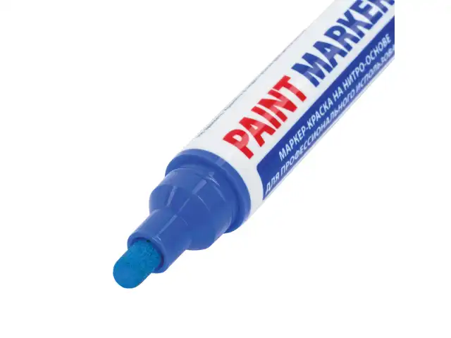 Маркер-краска лаковый (paint marker) 6 мм, СИНИЙ, НИТРО-ОСНОВА, BRAUBERG PROFESSIONAL PLUS EXTRA, 151453