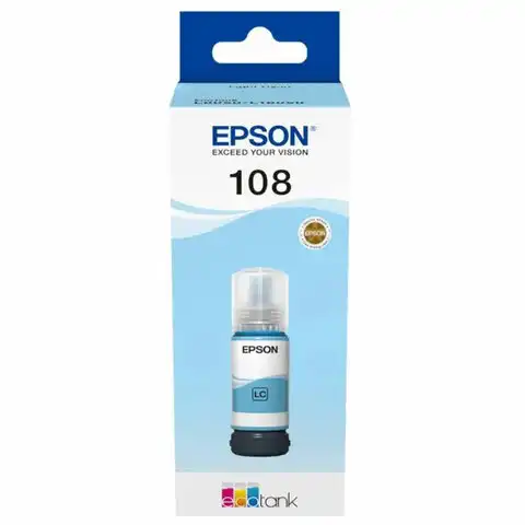 Чернила EPSON 108 (C13T09C54A) для СНПЧ EPSON L8050 /L8100 /L18050, светло-голубые, ОРИГИНАЛЬНЫЕ