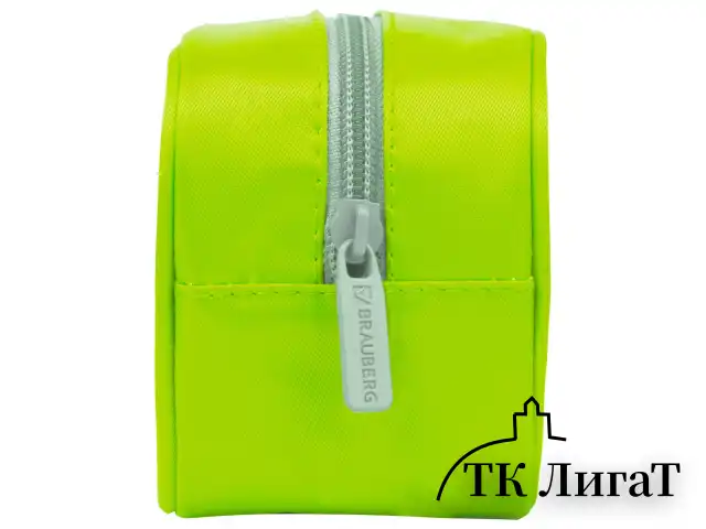 Пенал-косметичка BRAUBERG, мягкий, "KING SIZE NEON GREEN", 20х8х9 см, 229020