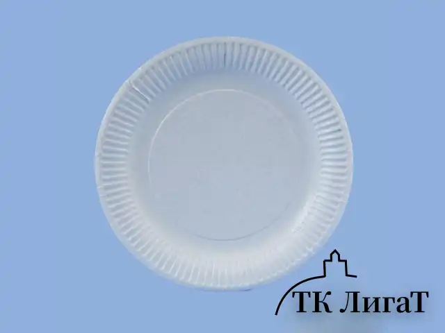 Тарелка бумажная Snack Plate d=230мм, белая с биоламинацией  (100/500)