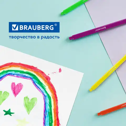 Фломастеры трехгранные 24 цвета, вентилируемый колпачок, BRAUBERG 