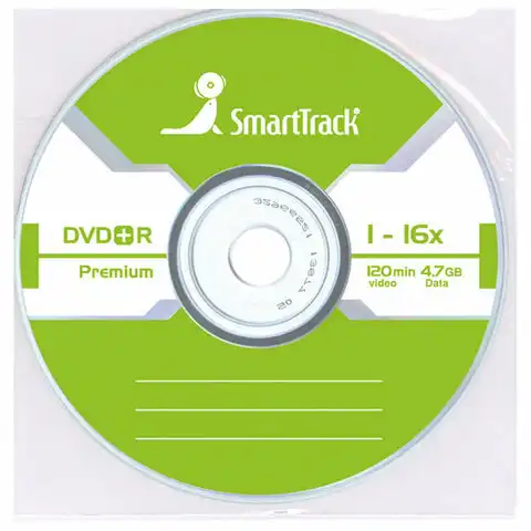 Диски DVD+R (плюс) SMARTTRACK, 4,7 Гб 16x Bulk (термоусадка без шпиля), КОМПЛЕКТ 100, ST000223