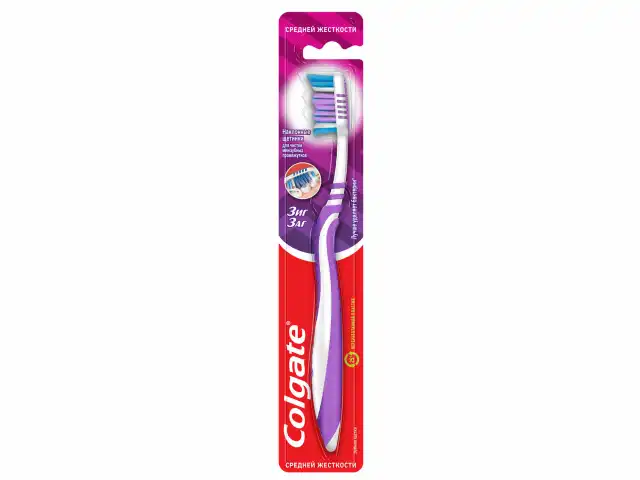 Зубная щетка COLGATE "Зиг заг", средней жесткости, ш/к 03544, 7610196003544